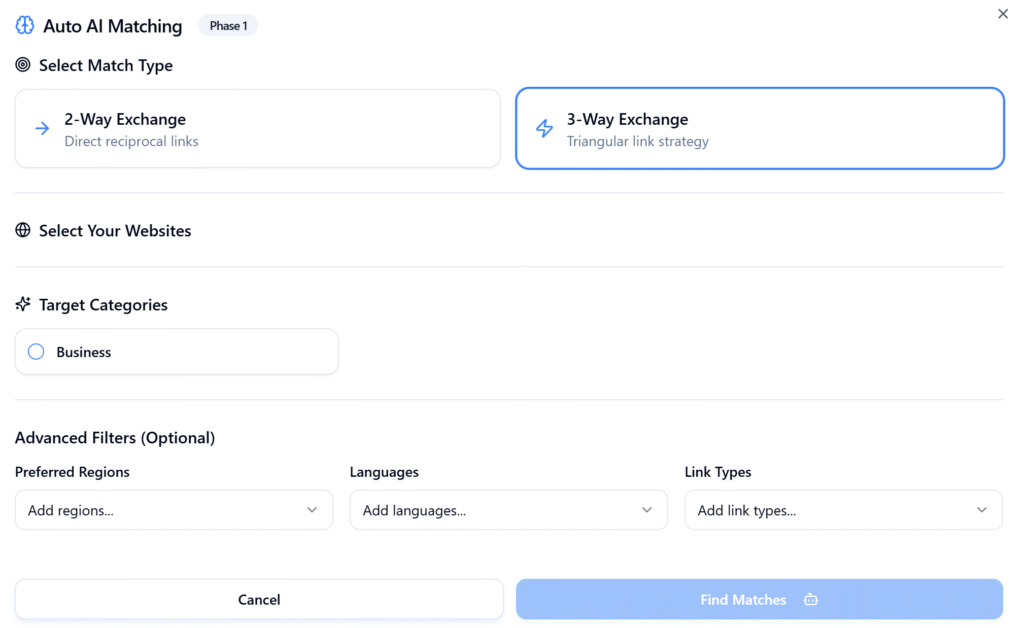 ai link exchange match